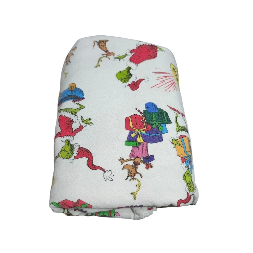 Lot of 2 Pottery Barn Kids Dr. Seuss The Grinch Full Sheet Sets Red & White‎